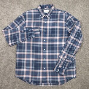 Denim & Supply Ralph Lauren Shirt Mens XL Blue Plaid Oxford Cloth Button Up
